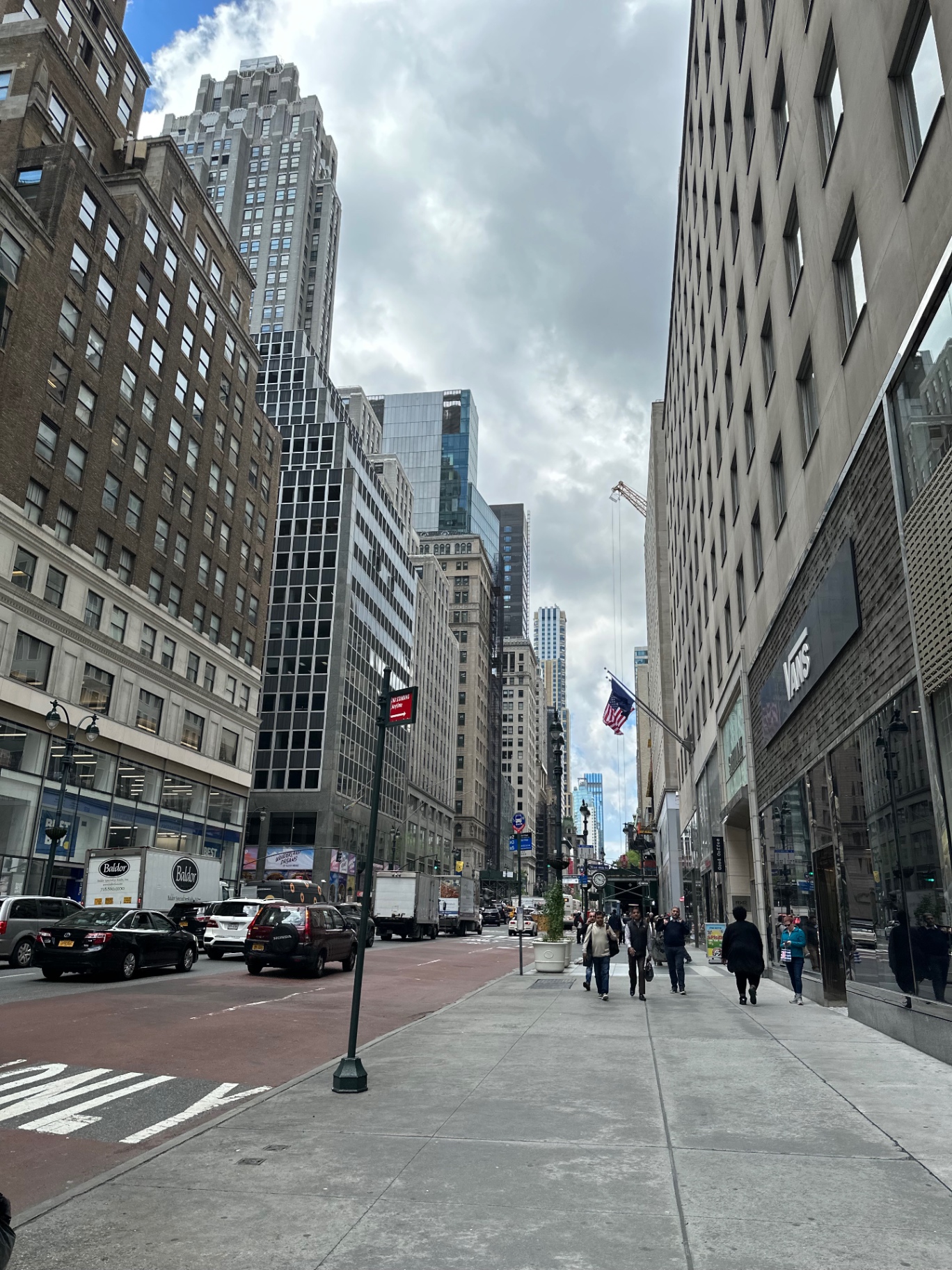 Looking down a Midtown avenue