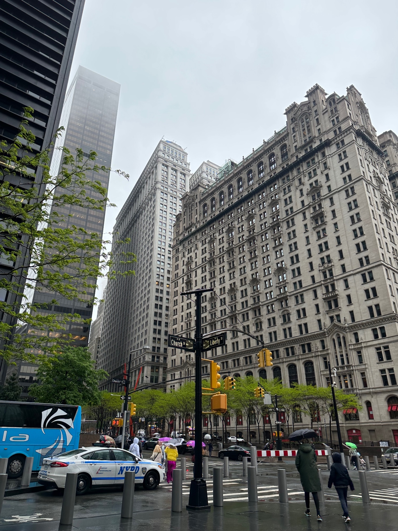 Old and new towers in the Financial District